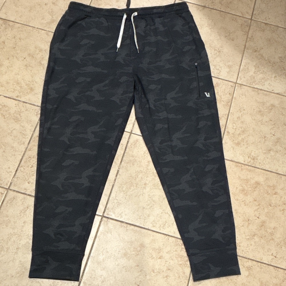 Vuori Mens Sunday Performance Jogger Black Elastic Waist Gym Lounge Run V416 XXL